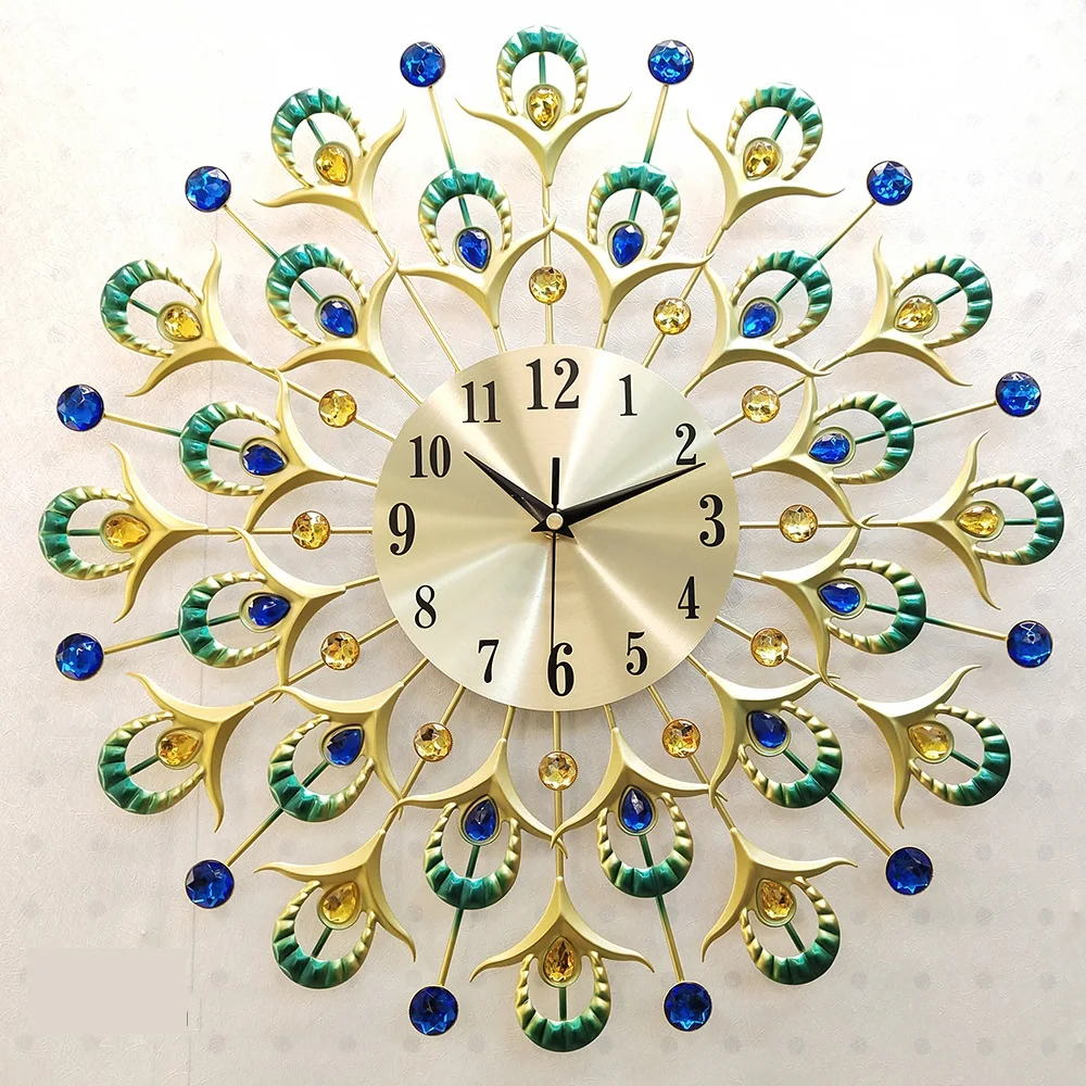 17'' Exotic Iron Art Feathers Wall Clock Decorative Metal Home Background Clock Sitting Room Bird Plumage Handcraft Artware
17'' Exotic Iron Art Feathers Wall Clock Decorative Metal Home Background Clock Sitting Room Bird Plumage Handcraft Artware
