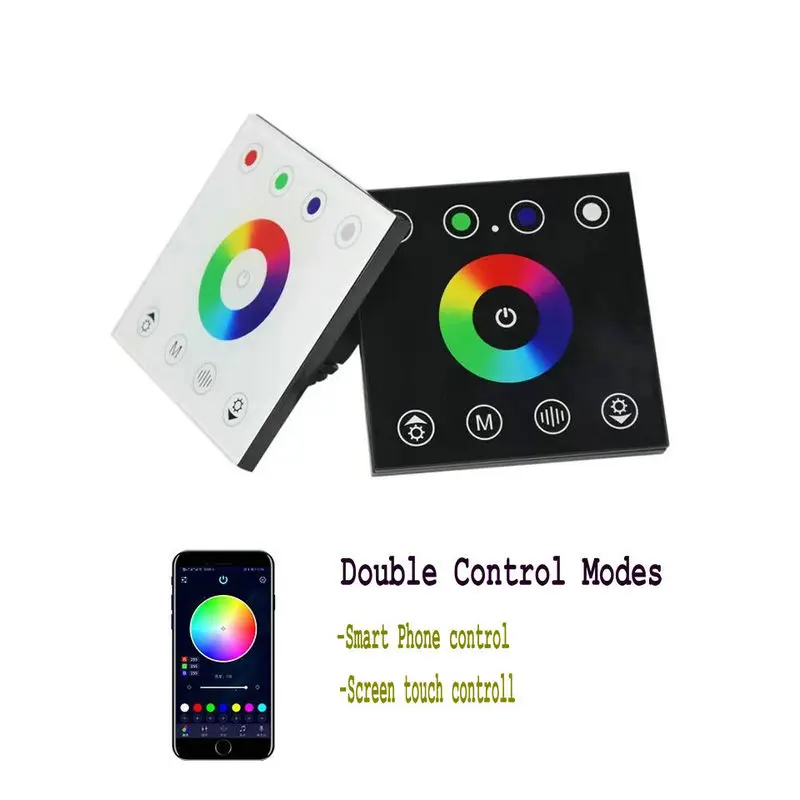 App Smart Sound activated controller LED Wall Touch Switch Panel Full Color Dimmer 12V-24V SMD3528/5050 Multicolor RGBW strip
App Smart Sound activated controller LED Wall Touch Switch Panel Full Color Dimmer 12V-24V SMD3528/5050 Multicolor RGBW strip