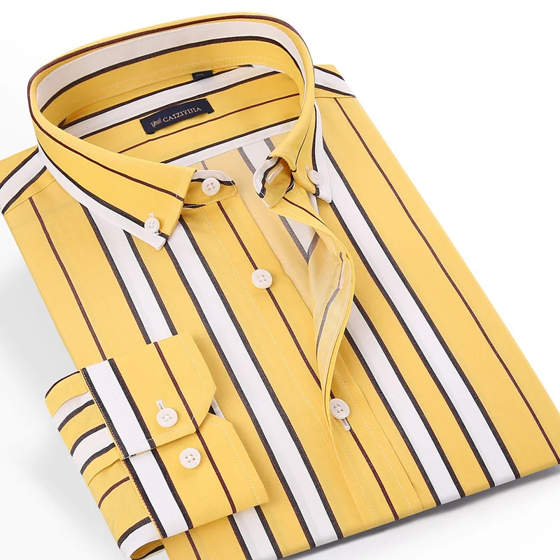 Holiday Casual Long Sleeve Modal Cotton Striped Shirts Pocketless Design Men's Button Down Regular Easy-care Shirt
Holiday Casual Long Sleeve Modal Cotton Striped Shirts Pocketless Design Men's Button Down Regular Easy-care Shirt