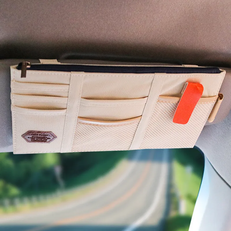 Car Sun Visor Storage Bag Card Package Holder Multifunction Pocket Pen Sunglasses Oil Card Organizer Bag
Car Sun Visor Storage Bag Card Package Holder Multifunction Pocket Pen Sunglasses Oil Card Organizer Bag
