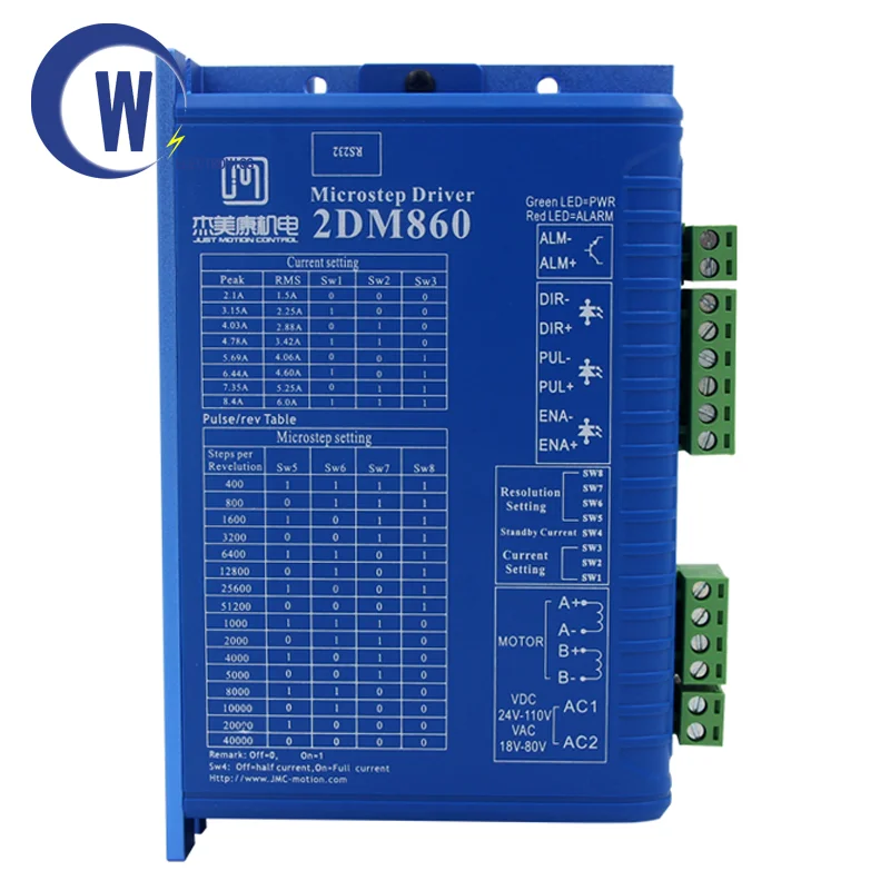 Motor Driver 2DM860 Digital Stepper Driver 86 Stepper Motor Drive Voltage AC30-80V for CNC Router Engraving Machine
Motor Driver 2DM860 Digital Stepper Driver 86 Stepper Motor Drive Voltage AC30-80V for CNC Router Engraving Machine