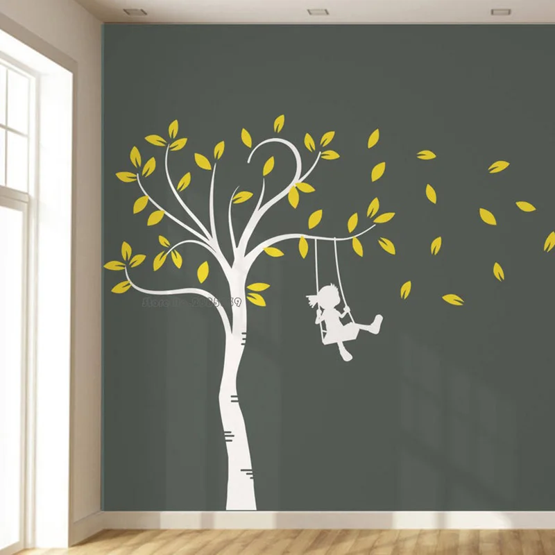 Tree Design Wall Decals Adorable Swinging Girl Tree Large Tree Wall Decor Baby Nursery Decor Wallpaper Vinyl Wall Stickers LL846
Tree Design Wall Decals Adorable Swinging Girl Tree Large Tree Wall Decor Baby Nursery Decor Wallpaper Vinyl Wall Stickers LL846