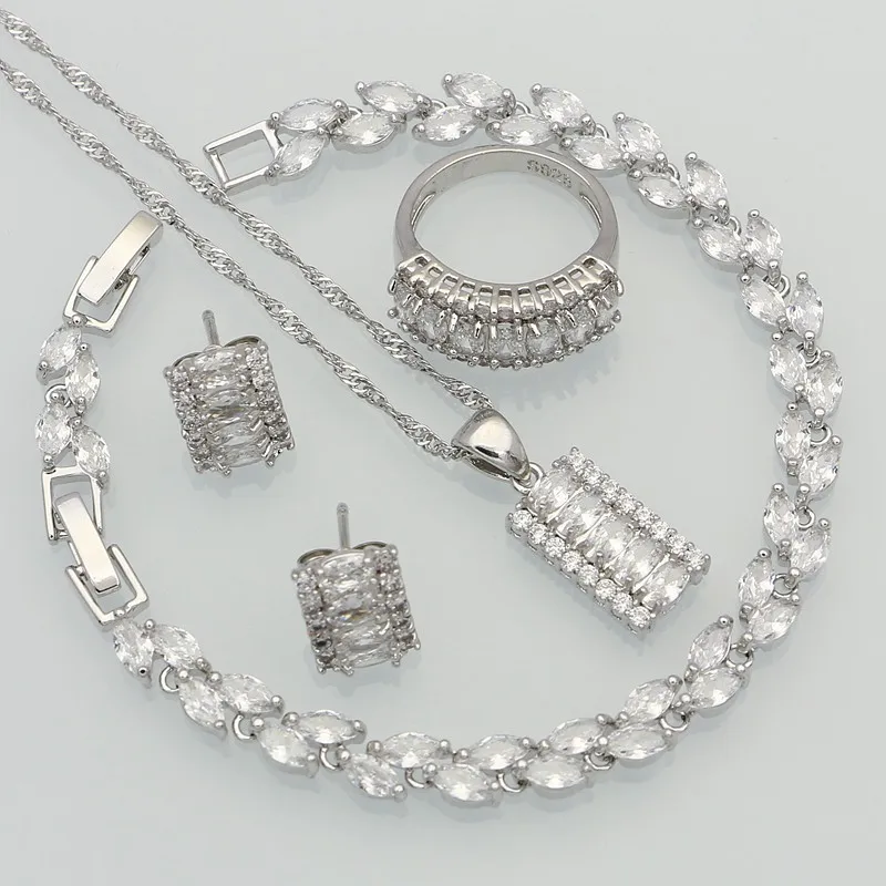 925 Silver Jewelry White Australian Crystal Jewelry Sets for Women Wedding Bracelets/Necklace/Pendant/Earrings/Ring
925 Silver Jewelry White Australian Crystal Jewelry Sets for Women Wedding Bracelets/Necklace/Pendant/Earrings/Ring