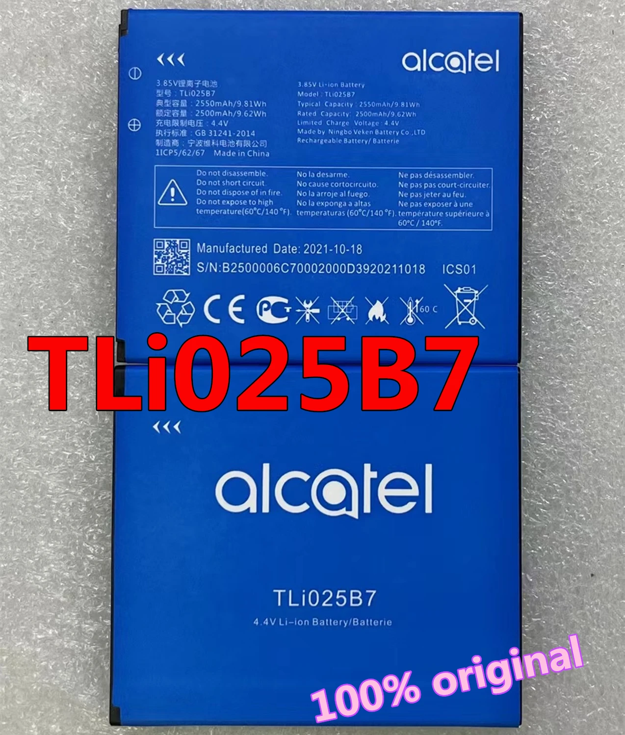 Новый оригинальный TLi025B7 2550 мАч для Alcatel A3 Plus 3G 5011A 5011 TLp025H1 TLi025A1 TLP025H7 новый высококачественный аккумулятор
Новый оригинальный TLi025B7 2550 мАч для Alcatel A3 Plus 3G 5011A 5011 TLp025H1 TLi025A1 TLP025H7 новый высококачественный аккумулятор