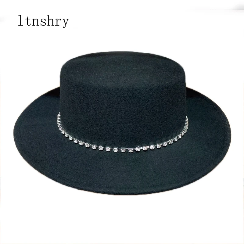 Wool Autumn Winter Womens Felt Hat Fedoras Wool Wide Brim Hats For Women British Style Church Hats Lady Flat Brim Jazz Cap
Wool Autumn Winter Womens Felt Hat Fedoras Wool Wide Brim Hats For Women British Style Church Hats Lady Flat Brim Jazz Cap