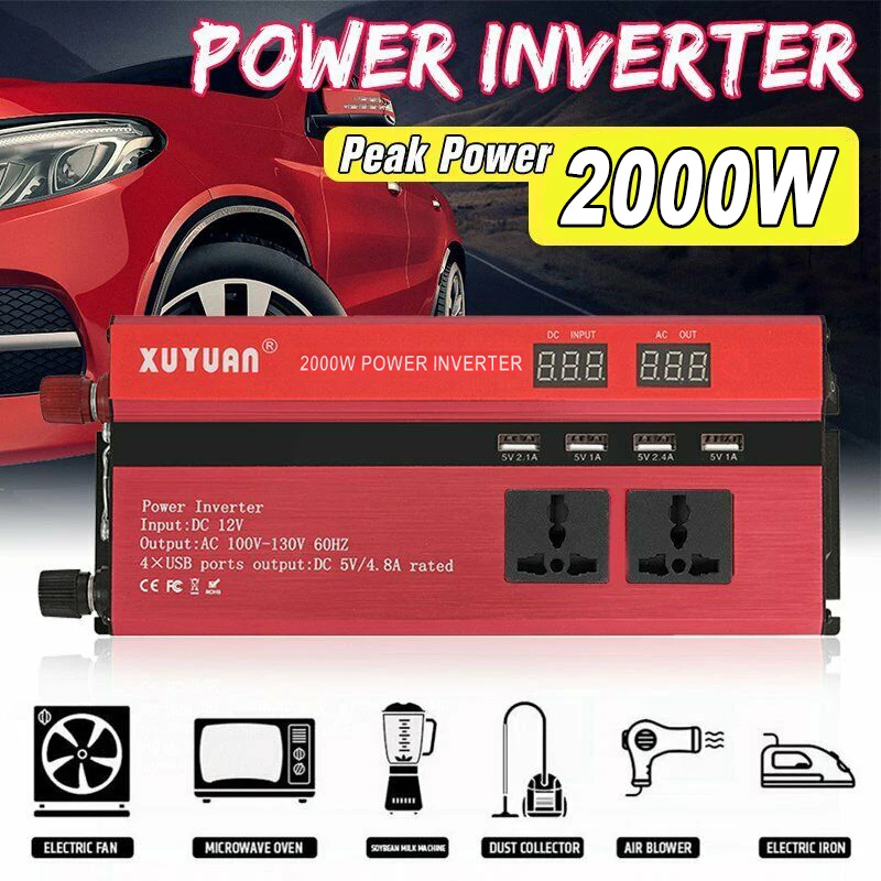 2000W Power Inverter DC 12V/24V AC 220V Car Converter Converter Adapter Modified Sine Wave Power Inverter
2000W Power Inverter DC 12V/24V AC 220V Car Converter Converter Adapter Modified Sine Wave Power Inverter
