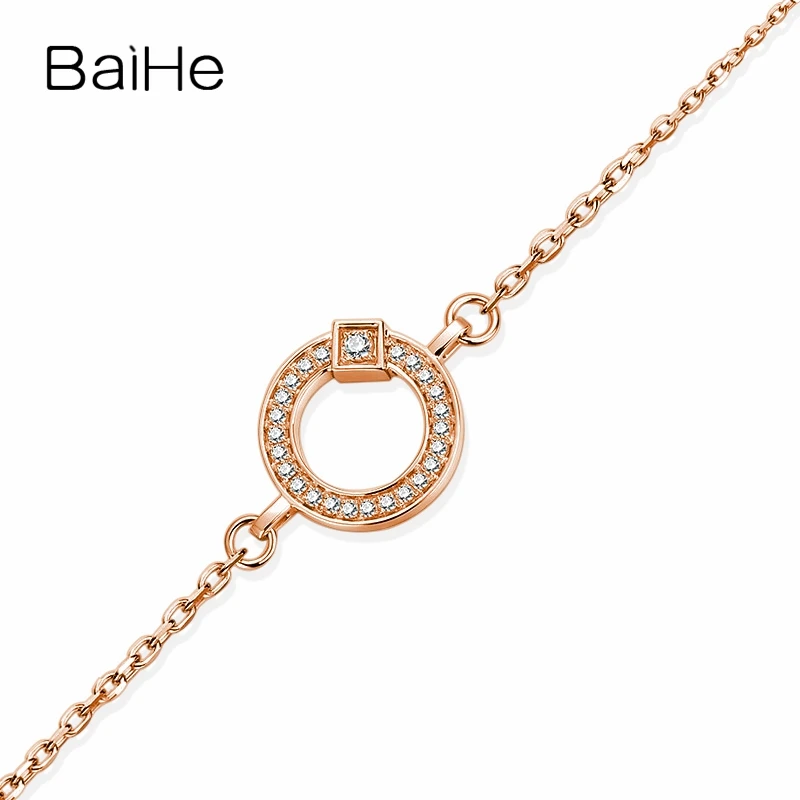 BAIHE Solid 18K Rose Gold SI/H Round 0.19ct Natural Diamonds Women Chain Engagement Trendy Fine Jewelry Gift Diamond Bracelet
BAIHE Solid 18K Rose Gold SI/H Round 0.19ct Natural Diamonds Women Chain Engagement Trendy Fine Jewelry Gift Diamond Bracelet