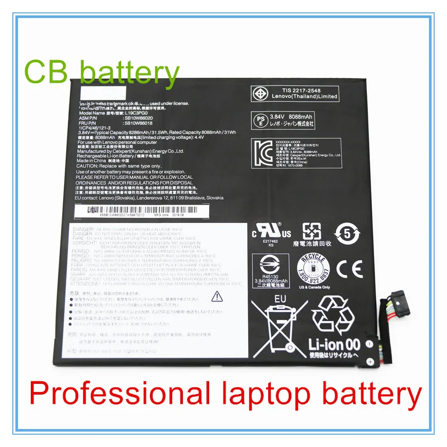 Tablet Battery L19C3PG0 3.84V/31.5WH/8286mAh For L19M3PG0 SB10W86020 SB10W86018 SB10W86019 SB10W86021
Tablet Battery L19C3PG0 3.84V/31.5WH/8286mAh For L19M3PG0 SB10W86020 SB10W86018 SB10W86019 SB10W86021