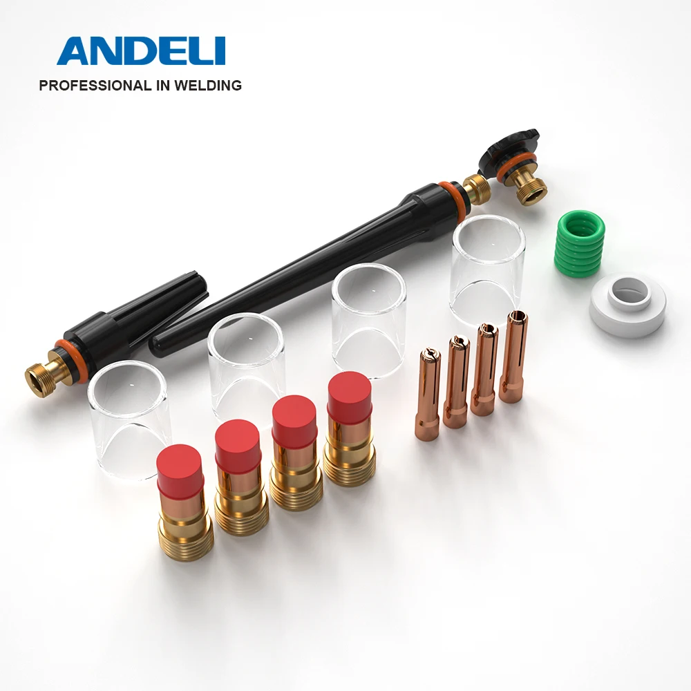 Сварофонарь TIG ANDELI 22 шт., газовые линзы WP-17/18/26, комплект стеклянных стаканов Pyrex, прочные практичные аксессуары для сварщика GTAW
Сварофонарь TIG ANDELI 22 шт., газовые линзы WP-17/18/26, комплект стеклянных стаканов Pyrex, прочные практичные аксессуары для сварщика GTAW