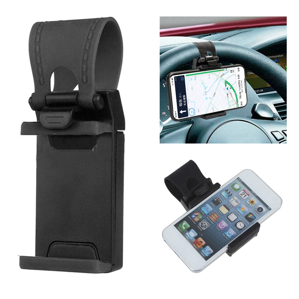 Black Universal Car Interior Steering Wheel Mobile Phone GPS Holders Mount Cradle Vehicle Stand Accessories
Black Universal Car Interior Steering Wheel Mobile Phone GPS Holders Mount Cradle Vehicle Stand Accessories