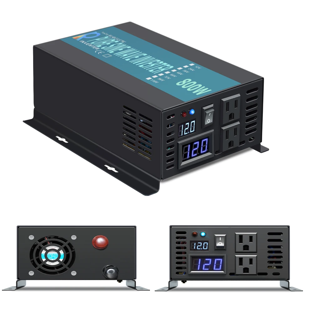 800W Solar Power Inverter 12V 220V Pure Sine Wave Inverter Solar System Transformers DC to AC Converter 24/48V to 120V/230V/240V
800W Solar Power Inverter 12V 220V Pure Sine Wave Inverter Solar System Transformers DC to AC Converter 24/48V to 120V/230V/240V