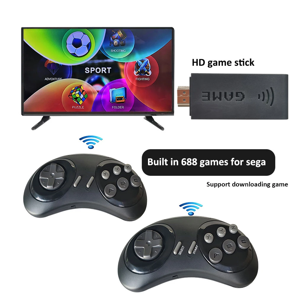 HD Game Stick 16 Bit Video Gaming Consoles Built in 688 Retro Games For Sega Genesis Mini 4K Wireless TV Game Console
HD Game Stick 16 Bit Video Gaming Consoles Built in 688 Retro Games For Sega Genesis Mini 4K Wireless TV Game Console