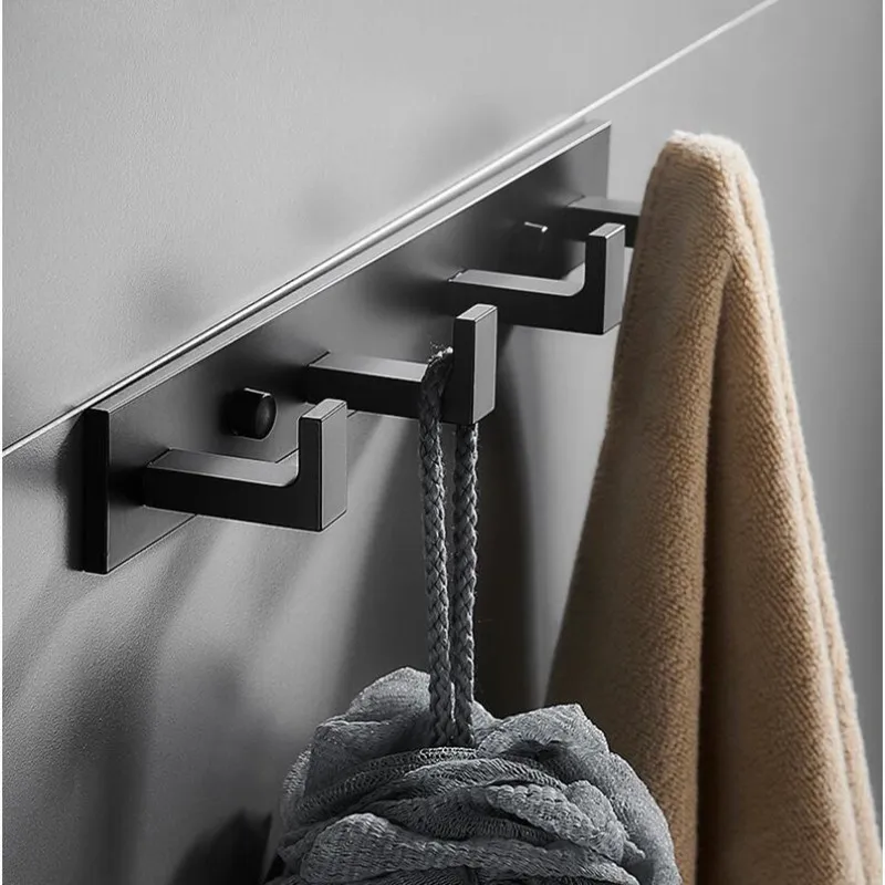 Black Robe Hooks Wall Mounted Nail or Nail Free Aluminium Square Towel Hanger Rack Door Hooks
Black Robe Hooks Wall Mounted Nail or Nail Free Aluminium Square Towel Hanger Rack Door Hooks
