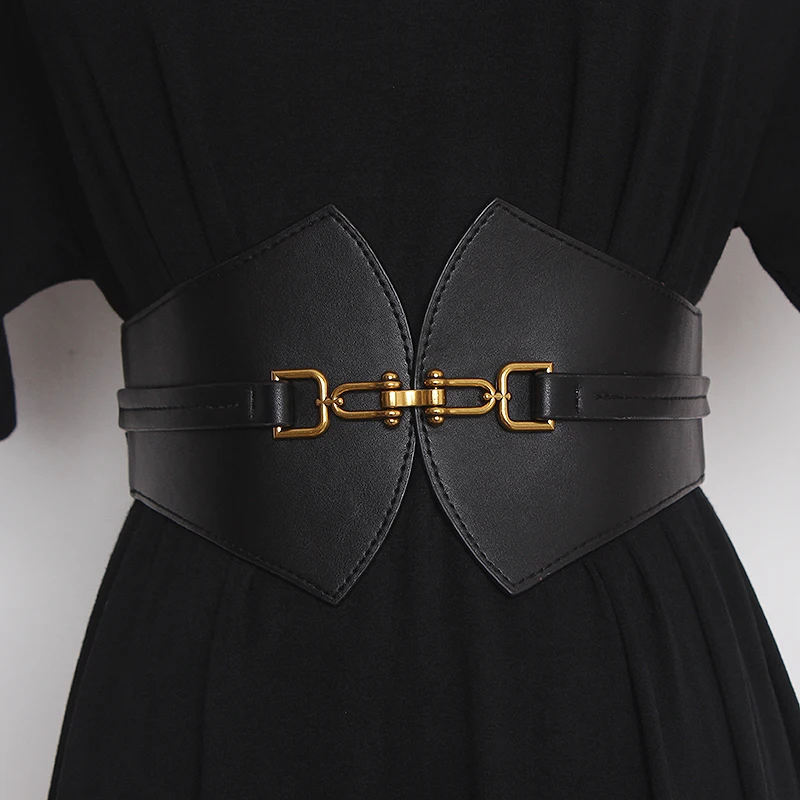 Fashion designer Leather wide belt Women Big Belts elastic Cummerbunds vintage Black Brown Waist corset belt For Dress
Fashion designer Leather wide belt Women Big Belts elastic Cummerbunds vintage Black Brown Waist corset belt For Dress