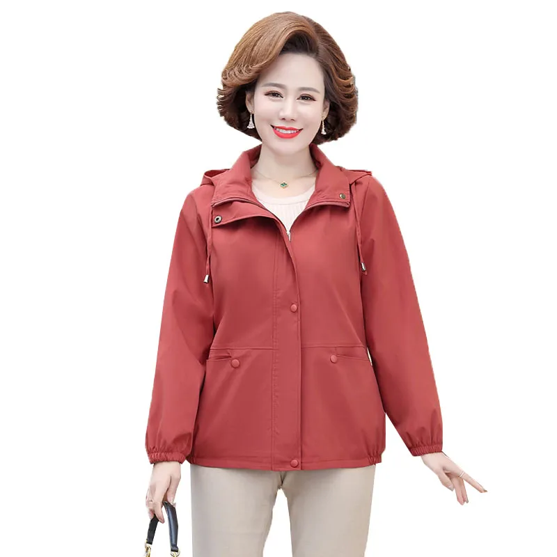 2022 New Middle-aged and elderly Windbreaker Women Spring Autumn Jacket New Korean Loose Hooded Outerwear Ladies Casual Tops
2022 New Middle-aged and elderly Windbreaker Women Spring Autumn Jacket New Korean Loose Hooded Outerwear Ladies Casual Tops
