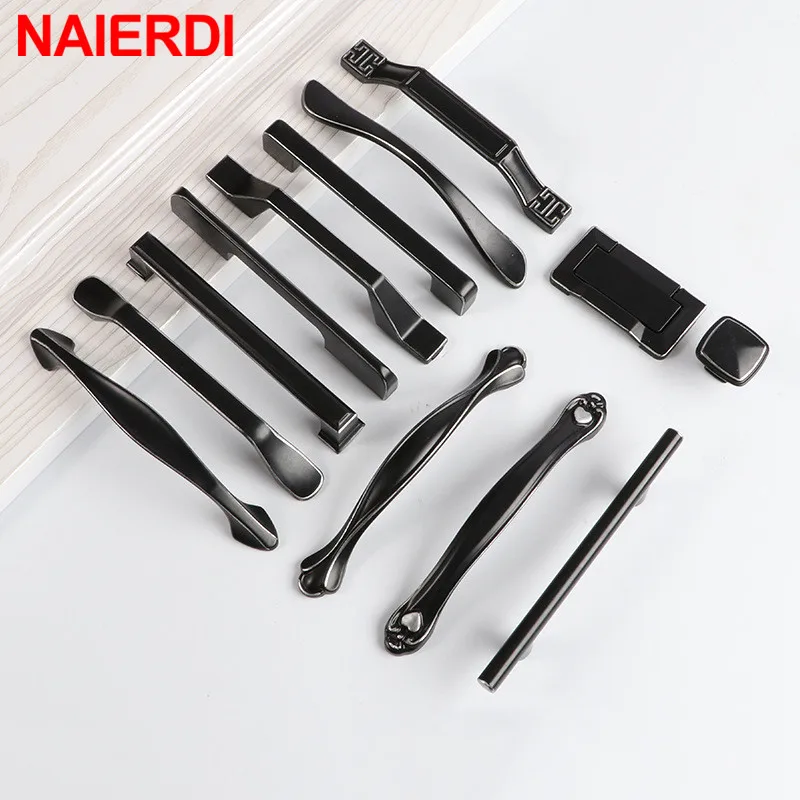 NAIERDI Aluminum Alloy Chrome black Furniture Handle Drawer Knobs Kitchen Cupboard Door Pulls Cabinet Handles Cabinet Hardware
NAIERDI Aluminum Alloy Chrome black Furniture Handle Drawer Knobs Kitchen Cupboard Door Pulls Cabinet Handles Cabinet Hardware