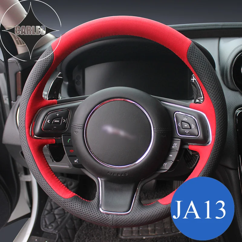 Car Steering Wheel Cover for Jaguar XE XF E-PACE F-TYPE XJ XK X-TYPE C-X75 Genuine Suede Leather Stitching Customized Holder
Car Steering Wheel Cover for Jaguar XE XF E-PACE F-TYPE XJ XK X-TYPE C-X75 Genuine Suede Leather Stitching Customized Holder