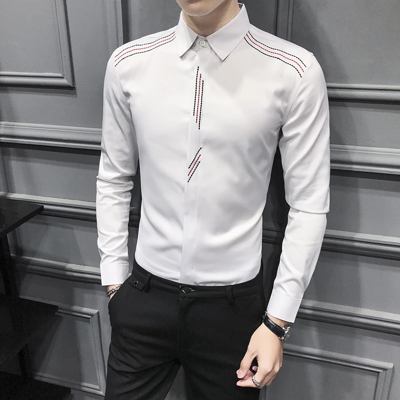 Casual Long Fashion Sleeve Slim Fit Men's Shirt Camisa Masculina Casual Button-Down Shirt Formal Dress Shirts Male Top Clothes
Casual Long Fashion Sleeve Slim Fit Men's Shirt Camisa Masculina Casual Button-Down Shirt Formal Dress Shirts Male Top Clothes