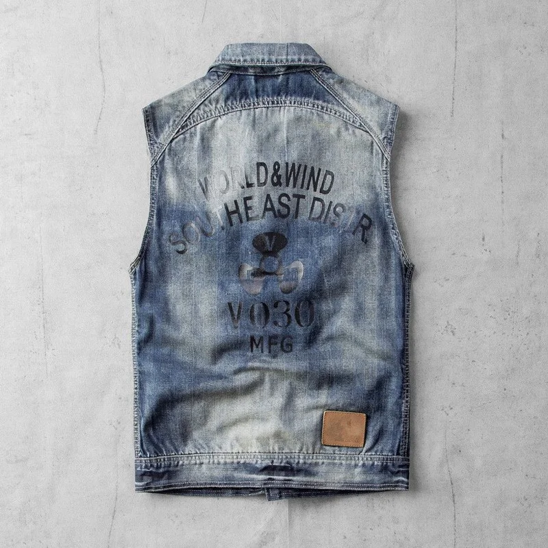 Mens Streetwear Back Letter Printed Sleeveless Denim Waistcoats Single Breasted Lapel Slim Pockets Casual Male Vests Plus Size
Mens Streetwear Back Letter Printed Sleeveless Denim Waistcoats Single Breasted Lapel Slim Pockets Casual Male Vests Plus Size