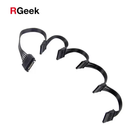 RGEEK 4pin IDE SATA 1 To 5 SATA 15pin Splitter Hard Drive HDD SSD Power Supply Cable Cord For Chia Coin Mining 18AWG High Speed