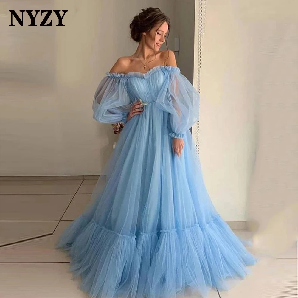 E388 NYZY Elegant Tulle Off the Shoulder Long Sleeves Evening Gowns 2021 Long Prom Party Dress Bridesmaid Dress
E388 NYZY Elegant Tulle Off the Shoulder Long Sleeves Evening Gowns 2021 Long Prom Party Dress Bridesmaid Dress