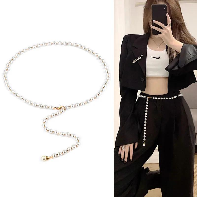 2021 Fashion Women's Pearl Waist Belt Ladies Metal Waist Chain Thin Waist Belts for Dress Ceinture Femme
2021 Fashion Women's Pearl Waist Belt Ladies Metal Waist Chain Thin Waist Belts for Dress Ceinture Femme
