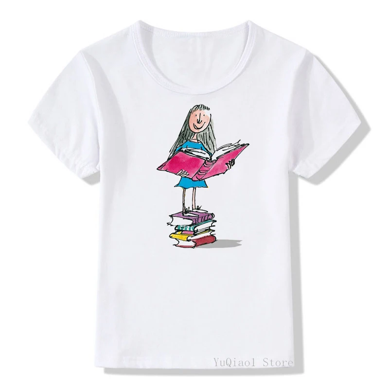 Matilda Roald Dahl белая футболка с мультяшным принтом, детская одежда, милый подарок для влюбленных книг, топ для девочек, летние футболки, детская футболка
Matilda Roald Dahl белая футболка с мультяшным принтом, детская одежда, милый подарок для влюбленных книг, топ для девочек, летние футболки, детская футболка