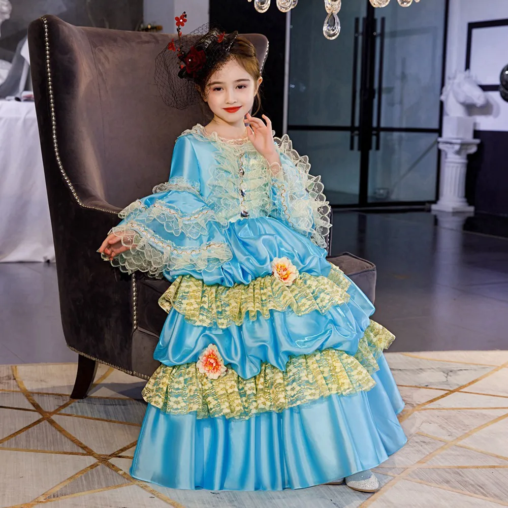 luxury children ight blue ruffle lace long gown princess dress Girls European Court Dress stage performance fairy costume
luxury children ight blue ruffle lace long gown princess dress Girls European Court Dress stage performance fairy costume