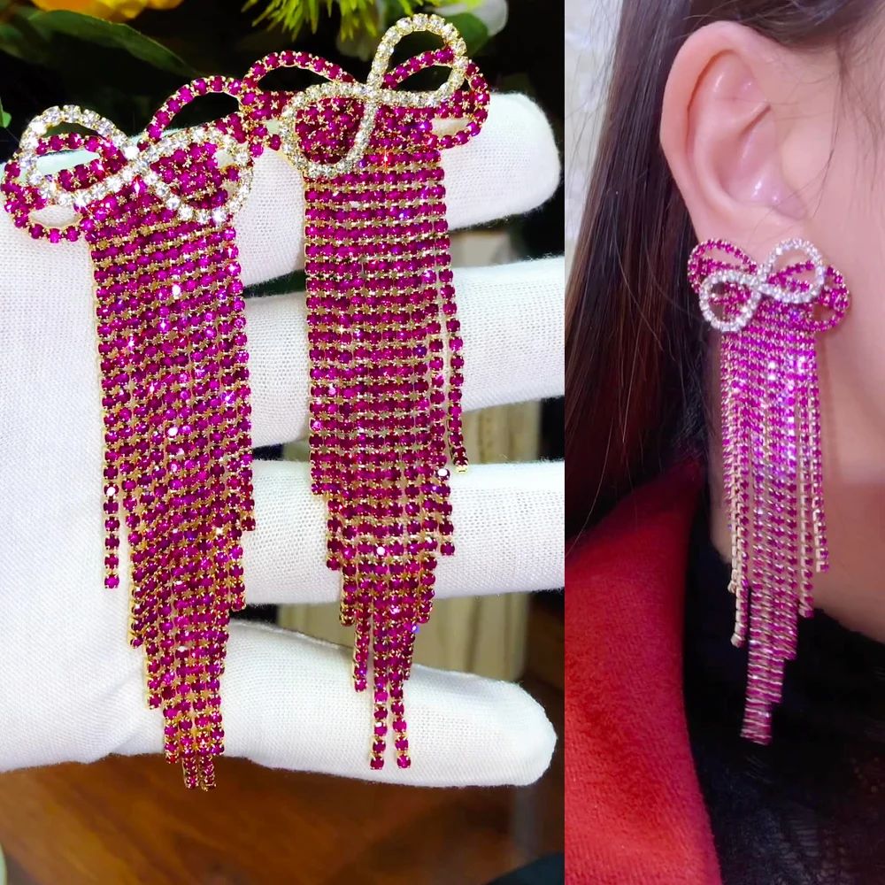 Soramoore Luxury Gorgeous Trendy Long Tassel Pendant Earrings Cubic Zirconia Women Wedding Big Earrings Bijoux High Quality New
Soramoore Luxury Gorgeous Trendy Long Tassel Pendant Earrings Cubic Zirconia Women Wedding Big Earrings Bijoux High Quality New