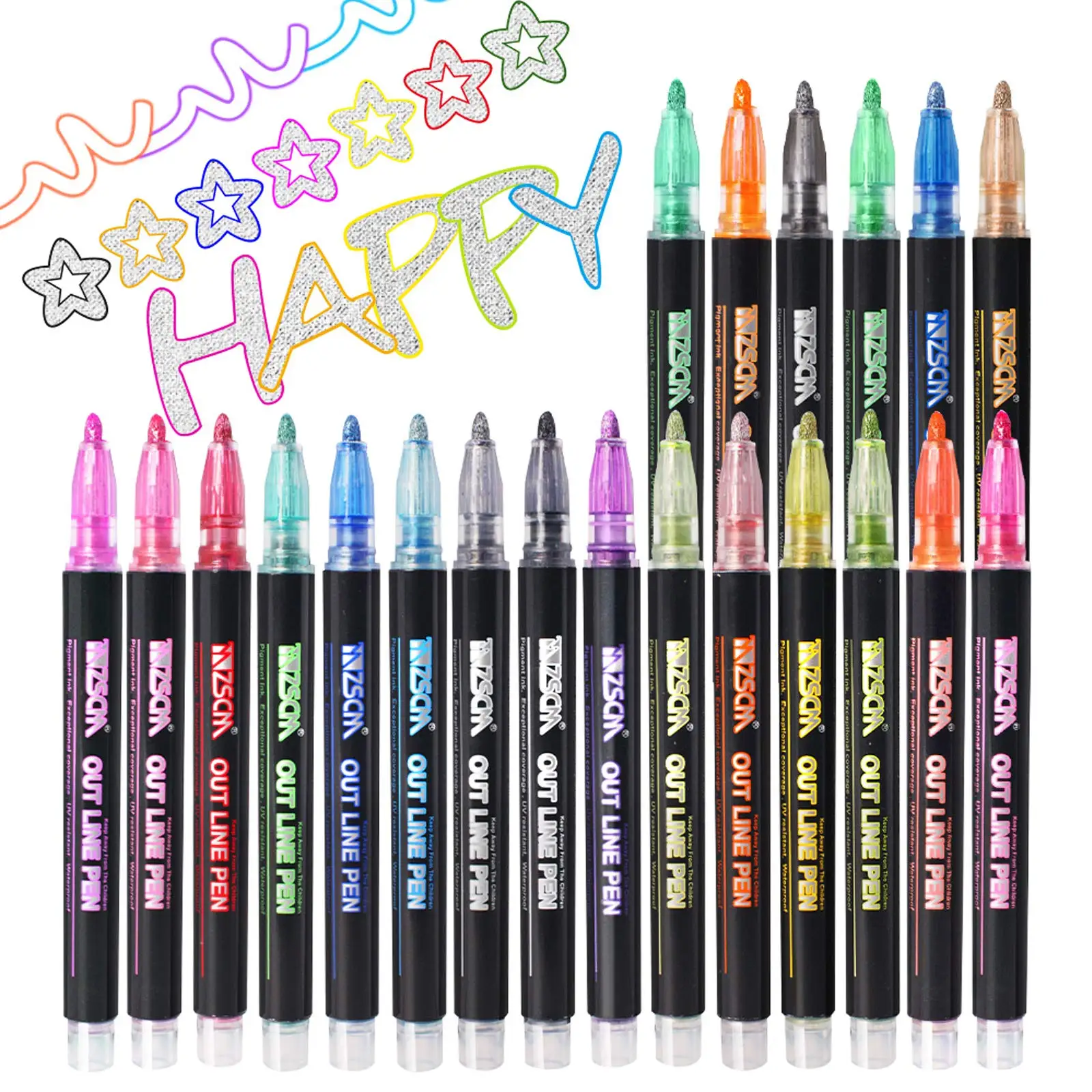 21 Colors Double Line Outline Art Paint Marker Set DIY Graffiti Outline Pencil Highlighter Scrapbook Bullet Diary Poster Card
21 Colors Double Line Outline Art Paint Marker Set DIY Graffiti Outline Pencil Highlighter Scrapbook Bullet Diary Poster Card