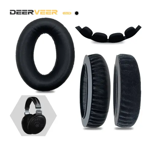 DEERVEER-almohadillas de repuesto para auriculares Sennheiser HD600 HD650 HD545 HD565 HD580, almohadillas para los oídos de espuma viscoelástica, diadema