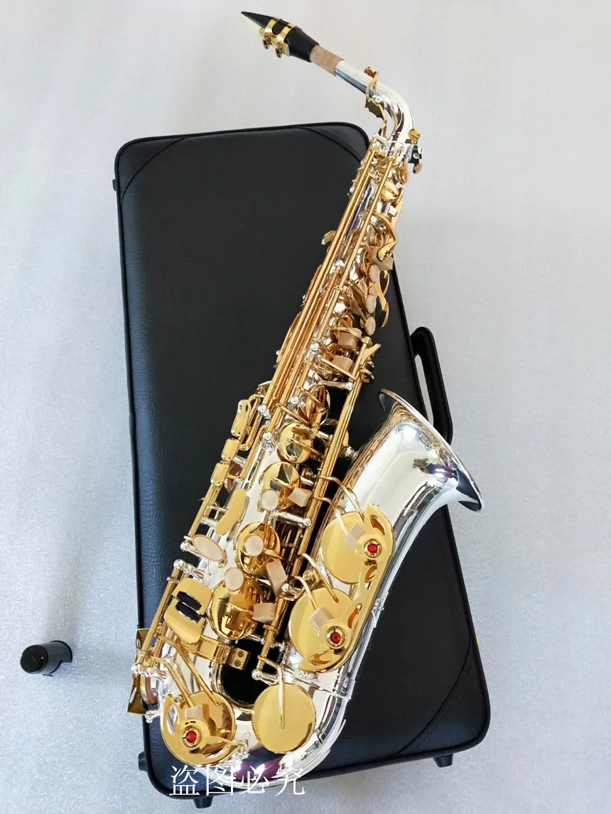 High Quality Brand New A-WO37 Alto Saxophone Silver Plated Gold Key Professional Sax With Mouthpiece Case
High Quality Brand New A-WO37 Alto Saxophone Silver Plated Gold Key Professional Sax With Mouthpiece Case
