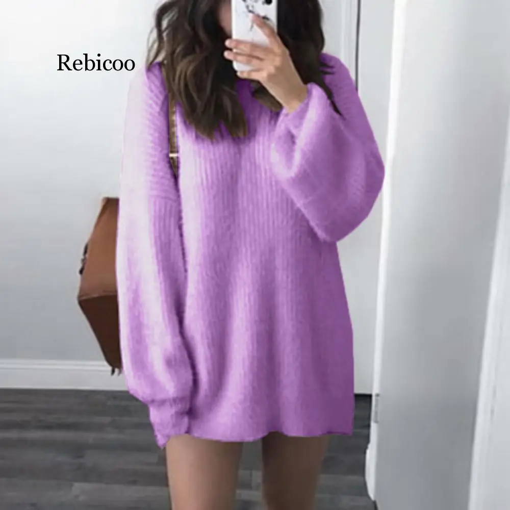Fashion Women Solid O-Neck Loose Knitted Warm Long Latern Sleeve Sweater Blouse Autumn Winter Female jumpers vetement femme
Fashion Women Solid O-Neck Loose Knitted Warm Long Latern Sleeve Sweater Blouse Autumn Winter Female jumpers vetement femme
