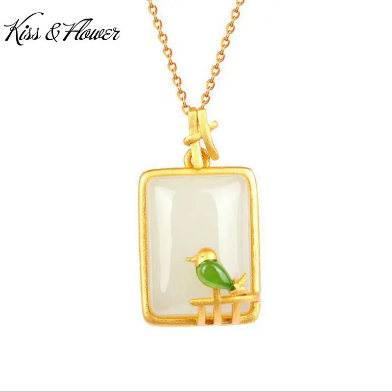 KISS&FLOWER NK165 Fine Jewelry Wholesale Fashion Hot Woman Girl Bride Mother Birthday Wedding Gift Bird Jade 24KT Gold Necklace
KISS&FLOWER NK165 Fine Jewelry Wholesale Fashion Hot Woman Girl Bride Mother Birthday Wedding Gift Bird Jade 24KT Gold Necklace
