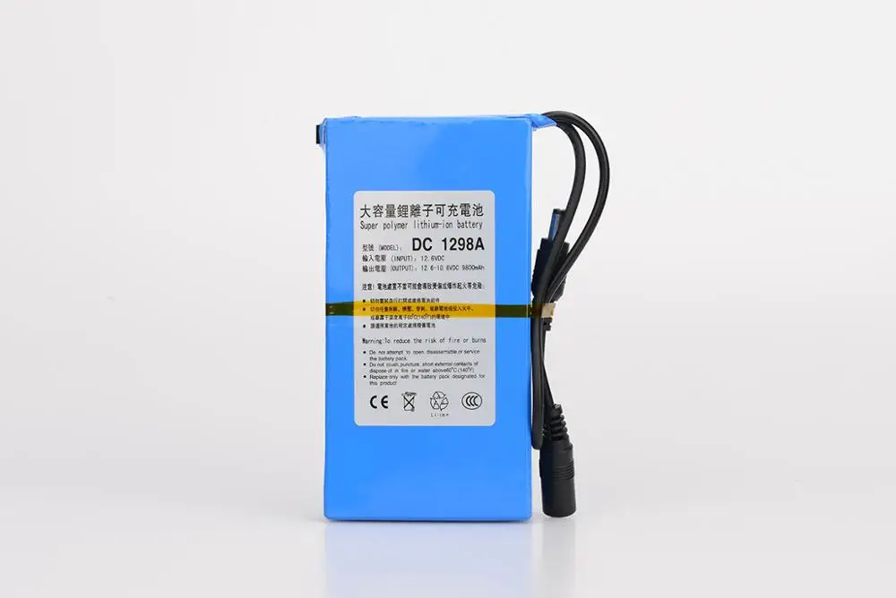 10pcs/lot Portable DC 12V 9800MAH Super Rechargeable Polymer Lithium-ion Backup Battery Pack For LED Lights CCTV Camera DC 1298A
10pcs/lot Portable DC 12V 9800MAH Super Rechargeable Polymer Lithium-ion Backup Battery Pack For LED Lights CCTV Camera DC 1298A