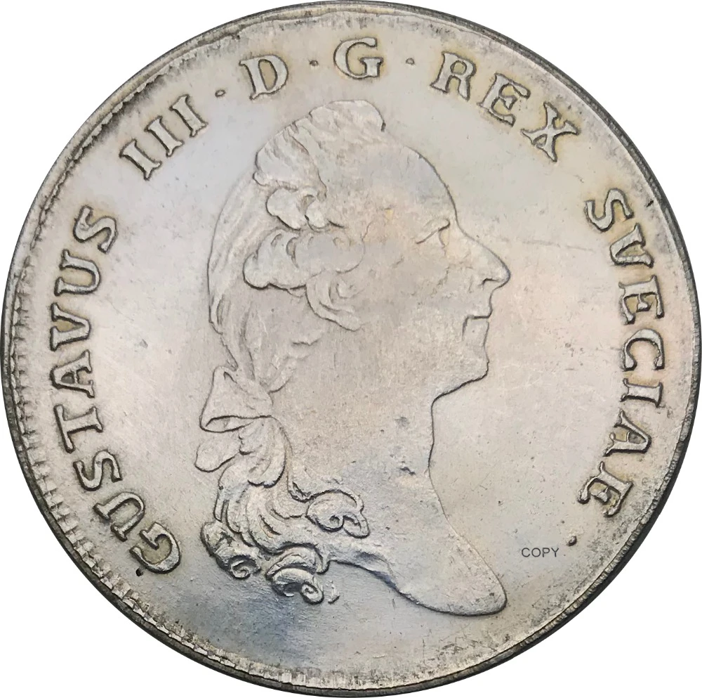Швеция 1781 1 Riksdaler Gustav III OL IR D латунные посеребренные копировальные монеты
Швеция 1781 1 Riksdaler Gustav III OL IR D латунные посеребренные копировальные монеты