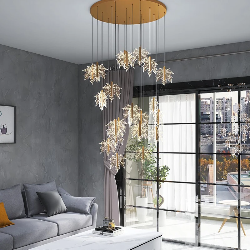 Maple Leaf Long Raindrop Chandelier Luxury Decor Staircase Home Kitchen Living Dining Room Decoration Indoor Pendant Lights Lamp
Maple Leaf Long Raindrop Chandelier Luxury Decor Staircase Home Kitchen Living Dining Room Decoration Indoor Pendant Lights Lamp