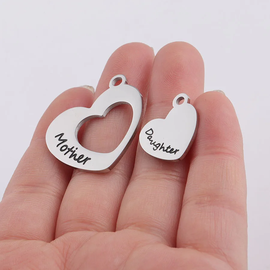 50pc Stainless steel Mirror Polish letter "mother" "daughter" Heart sets for Birthday Mother day gift DIY Women Handmade Jewelry
50pc Stainless steel Mirror Polish letter "mother" "daughter" Heart sets for Birthday Mother day gift DIY Women Handmade Jewelry