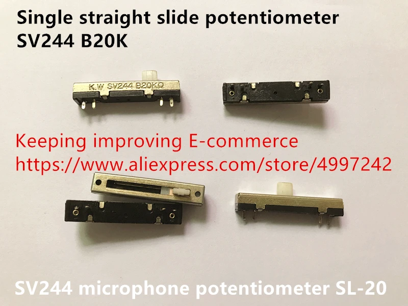Original new 100% SV244 B20K single straight slide potentiometer microphone potentiometer SL-20 (SWITCH)
Original new 100% SV244 B20K single straight slide potentiometer microphone potentiometer SL-20 (SWITCH)
