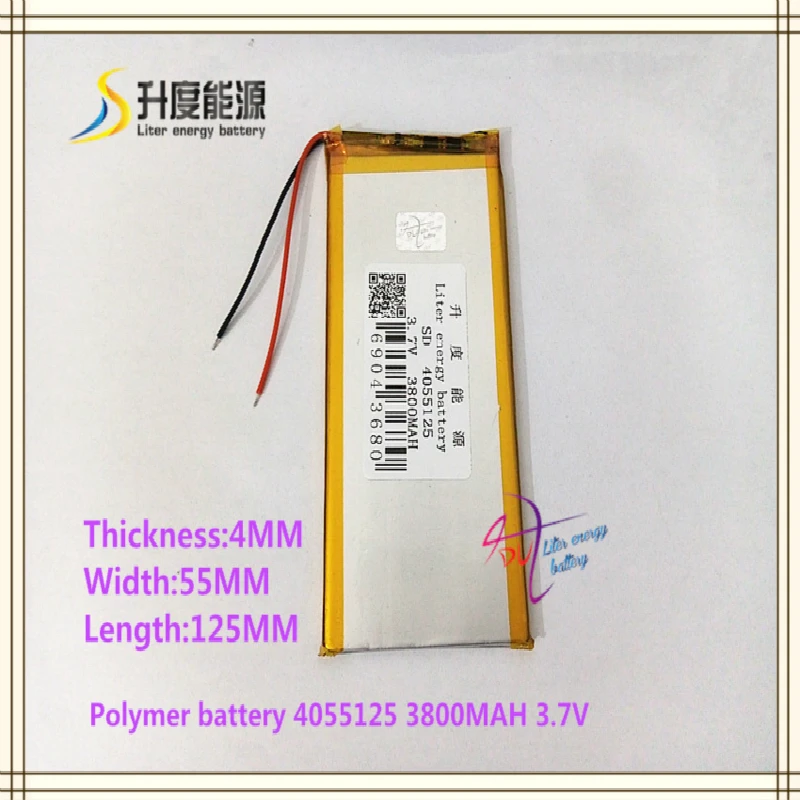 3,7 V 3800mAH 4055125 полимер литий-ионный/литий-ионный аккумулятор для планшетных ПК GPS электронная книга банк питания Мобильный Банк
3,7 V 3800mAH 4055125 полимер литий-ионный/литий-ионный аккумулятор для планшетных ПК GPS электронная книга банк питания Мобильный Банк