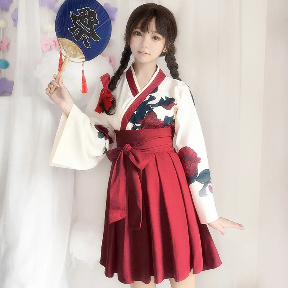 New Girls Japanese Style Retro Kimono Floral Long Sleeve Woman Party Dress Summer Fashion Outfits Top Bow Skirt for Female
New Girls Japanese Style Retro Kimono Floral Long Sleeve Woman Party Dress Summer Fashion Outfits Top Bow Skirt for Female