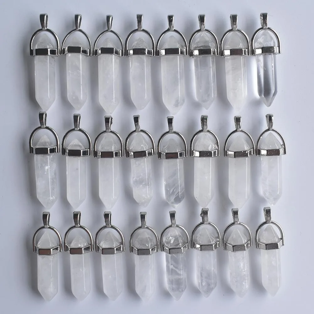Fashion Popular Natural white crystal bullet shape charms point Chakra pendants for jewelry making 24pcs/lot Wholesale free
Fashion Popular Natural white crystal bullet shape charms point Chakra pendants for jewelry making 24pcs/lot Wholesale free