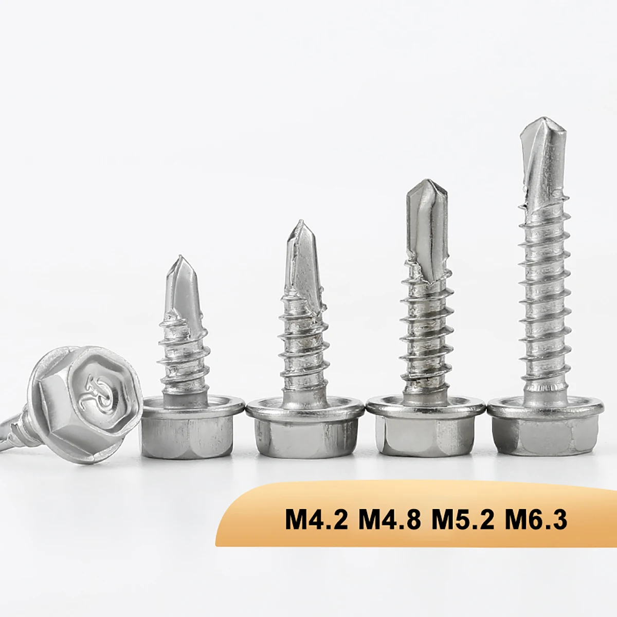 10pcs 410 Stainless Hex Washer Head Self Drilling Screws M4.2 M4.8 M5.2 M6.3 Dovetail Self-drilling Screws for Sheet Metal
10pcs 410 Stainless Hex Washer Head Self Drilling Screws M4.2 M4.8 M5.2 M6.3 Dovetail Self-drilling Screws for Sheet Metal
