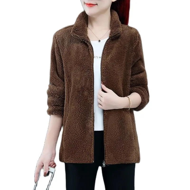 Fashion Polar Fleece Coat Spring Autumn Women Jacket Coral Fleece Warm Cropped Jackets Overcoat Casual Shaggy Outwear Femme Q82
Fashion Polar Fleece Coat Spring Autumn Women Jacket Coral Fleece Warm Cropped Jackets Overcoat Casual Shaggy Outwear Femme Q82