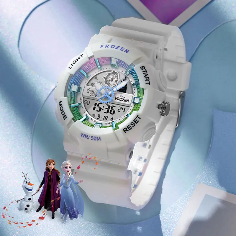 Disney Frozen Elsa Woman Sport Dual Display Wristwatch Multi Function Stop Watch Waterproof Youth Lady Student Girl Led Luminous
Disney Frozen Elsa Woman Sport Dual Display Wristwatch Multi Function Stop Watch Waterproof Youth Lady Student Girl Led Luminous