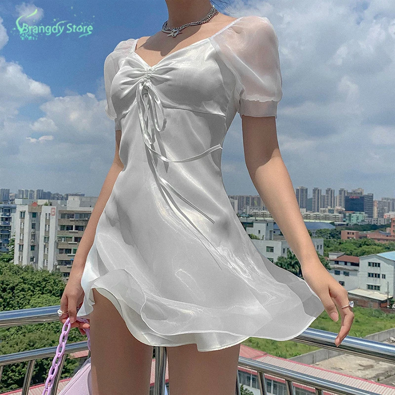 2021 Fashion Women Summer Sundress Harajuku Korean Style Sexy Fairy White Mini Dress Casual Cute Kawaii Clothes
2021 Fashion Women Summer Sundress Harajuku Korean Style Sexy Fairy White Mini Dress Casual Cute Kawaii Clothes