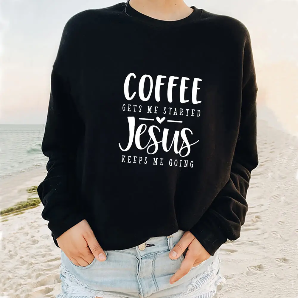 Coffee And Jesus Graphic Printed 100%Cotton Women's Christian Sweatshirt Winter Women Casual O-Neck Pullover Long Sleeve Tops
Coffee And Jesus Graphic Printed 100%Cotton Women's Christian Sweatshirt Winter Women Casual O-Neck Pullover Long Sleeve Tops