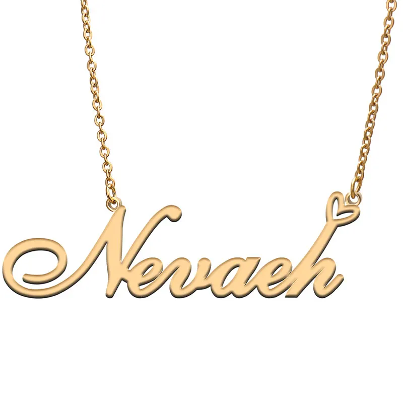 Nevaeh Nameplate Stainless Steel Name Necklace for Women Personalized Dainty Jewelry Gift for Her Birthday Valentines Day
Nevaeh Nameplate Stainless Steel Name Necklace for Women Personalized Dainty Jewelry Gift for Her Birthday Valentines Day
