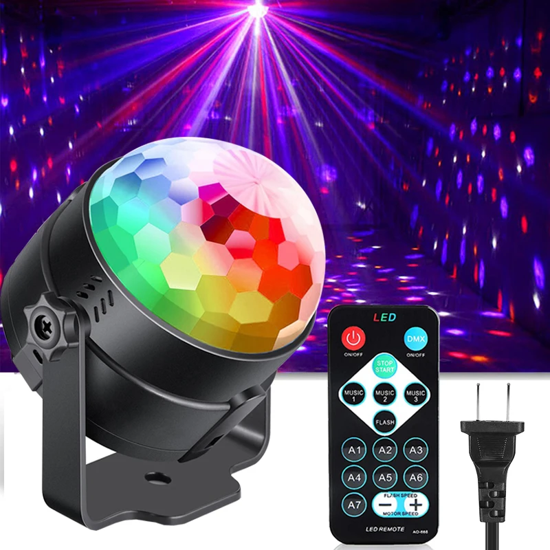 AC 80-260V colorful rotating holiday light music activated strobe stage effect light remote ktv dj disco light Christmas lights
AC 80-260V colorful rotating holiday light music activated strobe stage effect light remote ktv dj disco light Christmas lights