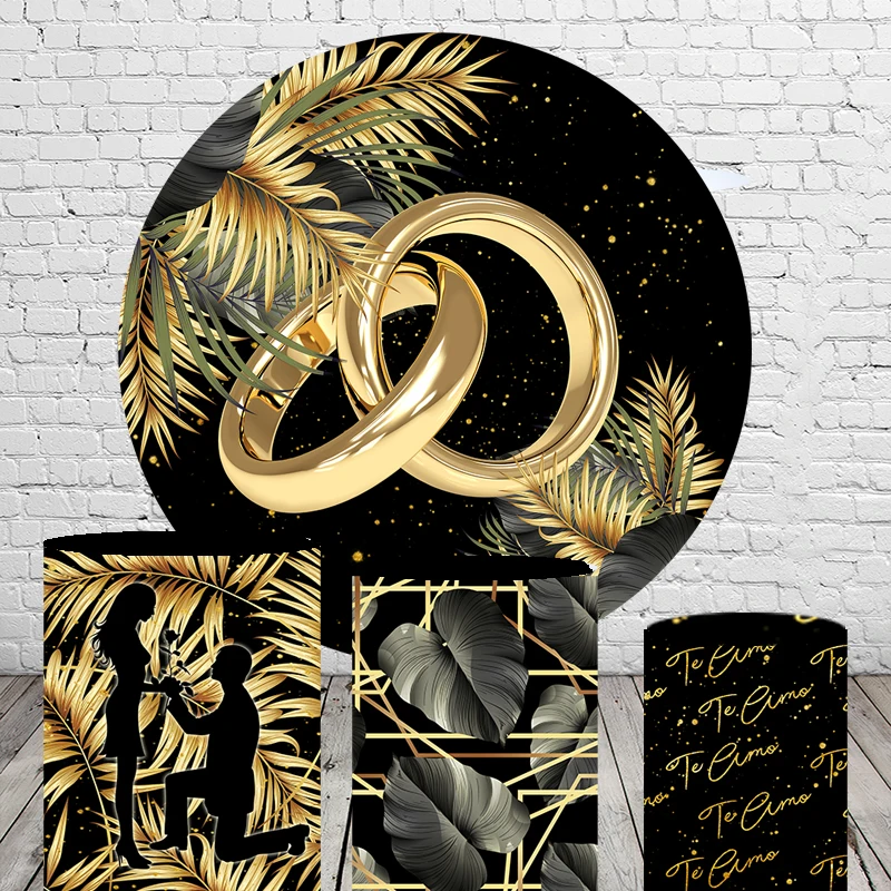 Round Circle Backdrops Covers Black and Gold Ring Flower Wedding Bridal Shower Party Decorations Cylinder Table Covers
Round Circle Backdrops Covers Black and Gold Ring Flower Wedding Bridal Shower Party Decorations Cylinder Table Covers